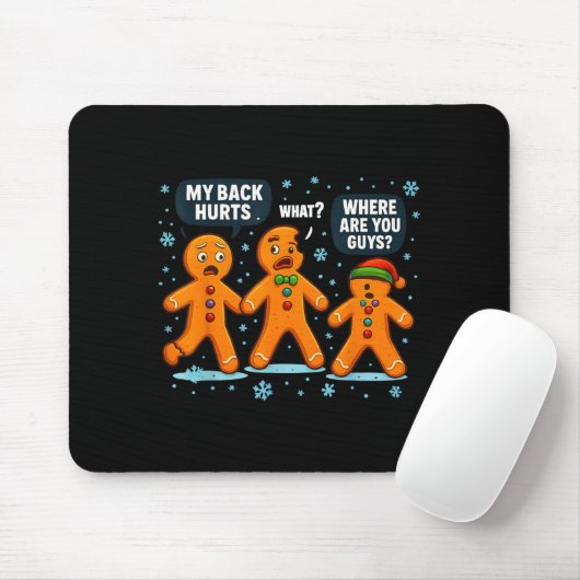 Funny Gingerbread Christmas Snow Cookie Design Men Muismat (Met muis)