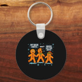 Funny Gingerbread Christmas Snow Cookie Design Men Sleutelhanger (Voorkant)