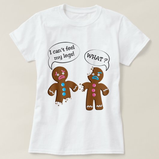 Funny Gingerbread Cookie Christmas Design T-shirt (Design voorkant)