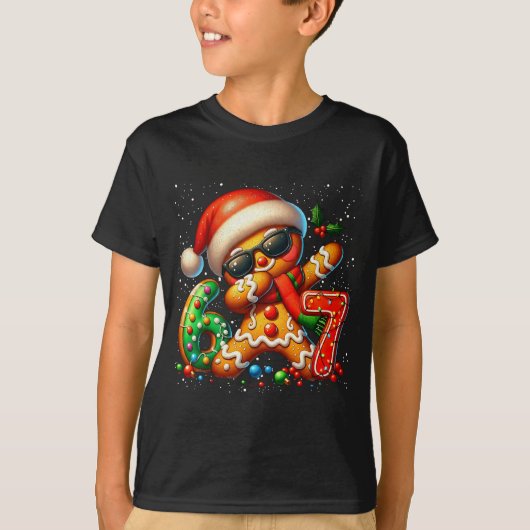 Funny Gingerbread Dabbing Six Seven 67 Meme Christ T-shirt (Voorkant)