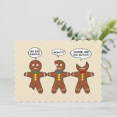 Funny Gingerbread Everything Fine Christmas Feestdagenkaart (Staand voorkant)