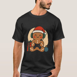 Funny Gingerbread Gamer Xmas Retro Controller T-shirt