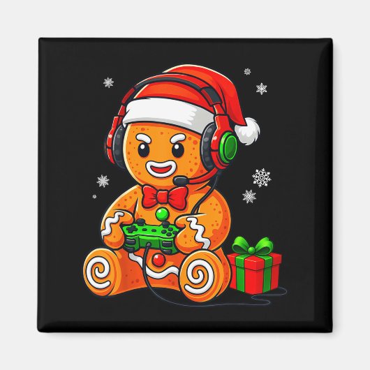 Funny Gingerbread Gaming Pjs Pajamas Christmas Xma Magneet (Voorkant)