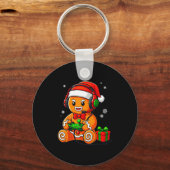 Funny Gingerbread Gaming Pjs Pajamas Christmas Xma Sleutelhanger (Voorkant)