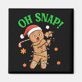 Funny Gingerbread Golf Christmas Cookie Oh Snap Sa Magneet (Voorkant)