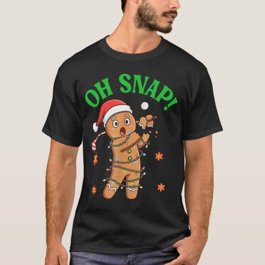 Funny Gingerbread Golf Christmas Cookie Oh Snap Sa T-shirt (Voorkant)