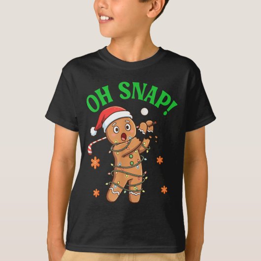Funny Gingerbread Golf Christmas Cookie Oh Snap Sa T-shirt (Voorkant)