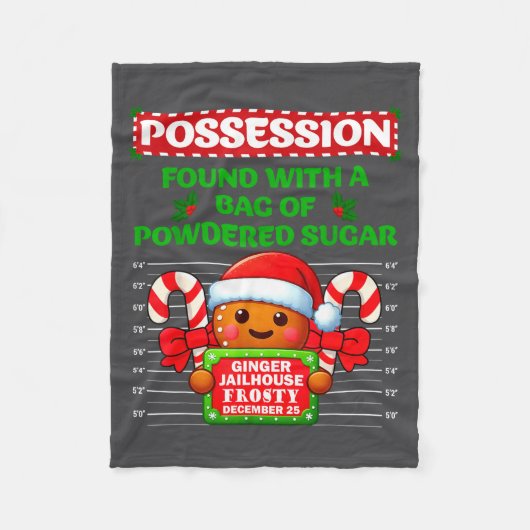 Funny Gingerbread Inmate Christmas Matching Family Fleece Deken (Voorkant)