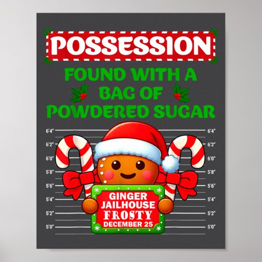 Funny Gingerbread Inmate Christmas Matching Family Poster (Voorkant)