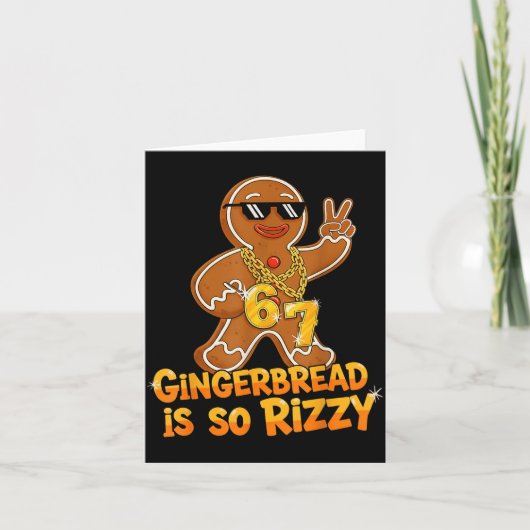 Funny Gingerbread Is So Rizzy Christmas 67 Gen Alp Kaart (Voorkant)