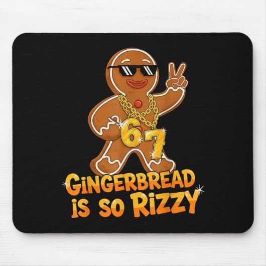 Funny Gingerbread Is So Rizzy Christmas 67 Gen Alp Muismat (Voorkant)