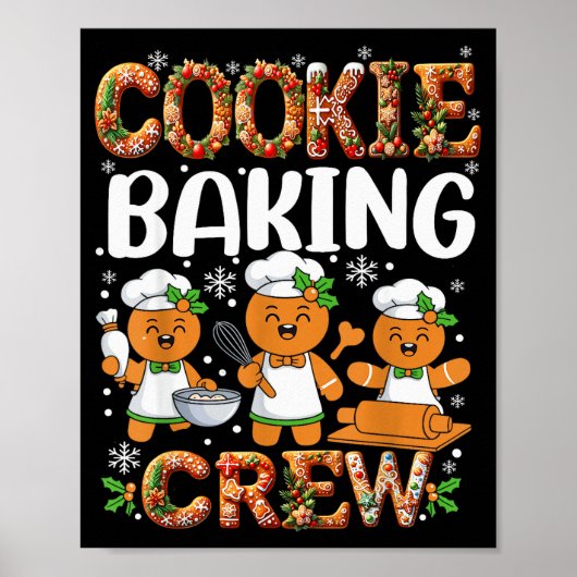 Funny Gingerbread Lovers Cookie Baking Crew Christ Poster (Voorkant)