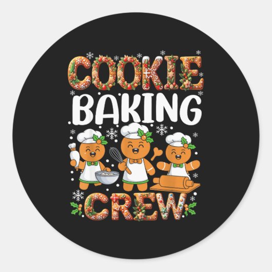 Funny Gingerbread Lovers Cookie Baking Crew Christ Ronde Sticker (Voorkant)