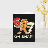 Funny Gingerbread Man 67 Six Seven For Adult Kids  Kaart (Gele Bloem)