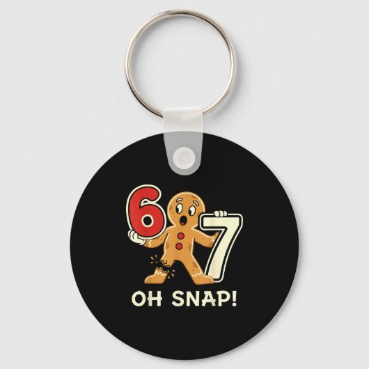 Funny Gingerbread Man 67 Six Seven For Adult Kids  Sleutelhanger (Voorkant)
