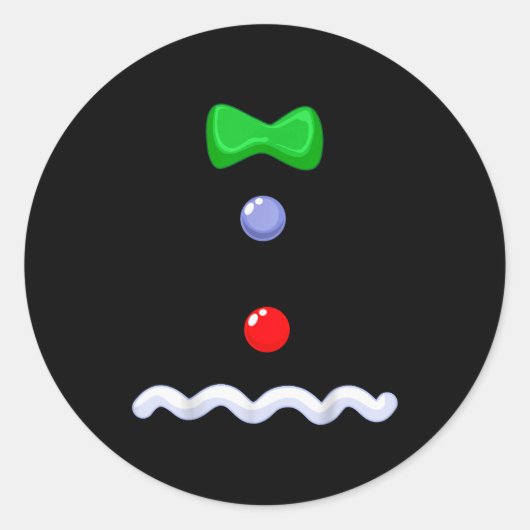 Funny Gingerbread Man Christmas Costume Ronde Sticker (Voorkant)