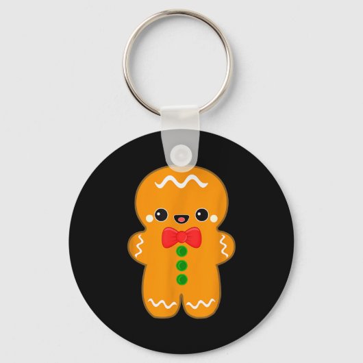 Funny Gingerbread Man Christmas Men Women Adult Yo Sleutelhanger (Voorkant)