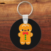 Funny Gingerbread Man Christmas Men Women Adult Yo Sleutelhanger (Voorkant)