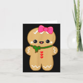 Funny Gingerbread Man Christmas Women &amp; Girl T Kaart (Voorkant)