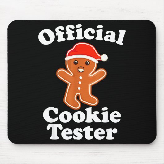 Funny Gingerbread Man Cookie Tester Christmas  Muismat (Voorkant)