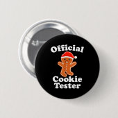 Funny Gingerbread Man Cookie Tester Christmas  Ronde Button 5,7 Cm (Voorkant /achterkant)