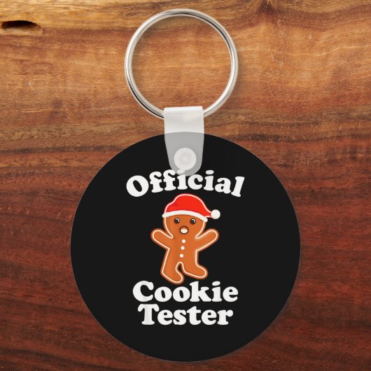 Funny Gingerbread Man Cookie Tester Christmas  Sleutelhanger (Voorkant)