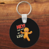 Funny Gingerbread Man Cookies That Was My Leg Cook Sleutelhanger (Voorkant)