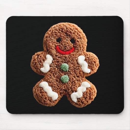 Funny Gingerbread Man Crochet Christmas Xmas Pajam Muismat (Voorkant)