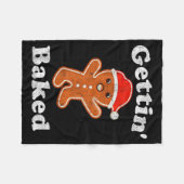 Funny Gingerbread Man Gettin Baked Cookie Baking C Fleece Deken (Voorkant (Horizontaal))