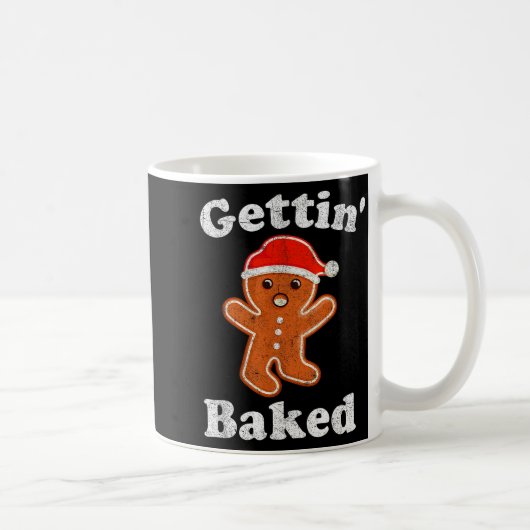 Funny Gingerbread Man Gettin Baked Cookie Baking C Koffiemok (Rechts)