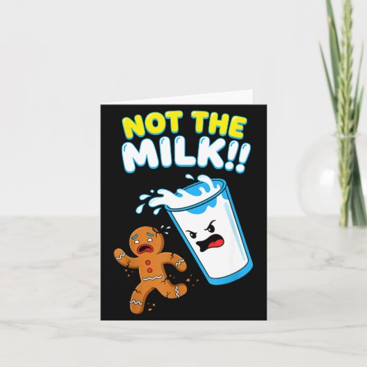 Funny Gingerbread Man Not The Milk Pun Cookies Wom Kaart (Voorkant)