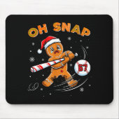 Funny Gingerbread Man Oh Snap 67 Baseball Meme Fun Muismat (Voorkant)