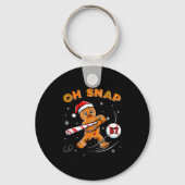 Funny Gingerbread Man Oh Snap 67 Baseball Meme Fun Sleutelhanger (Voorkant)