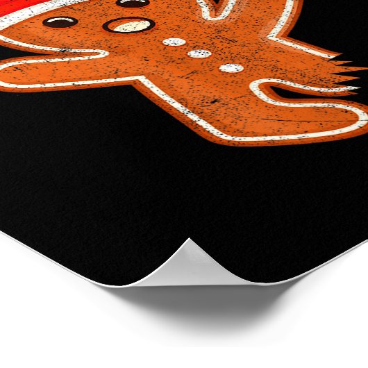 Funny Gingerbread Man Oh Snap Christmas Cookie Cos Poster (Hoek)