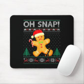 Funny Gingerbread Man Oh Snap Christmas Ugly Xmas Muismat (Met muis)