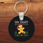 Funny Gingerbread Man Oh Snap Christmas Ugly Xmas  Sleutelhanger (Voorkant)