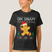 Funny Gingerbread Man Oh Snap Christmas Ugly Xmas T-shirt (Voorkant)