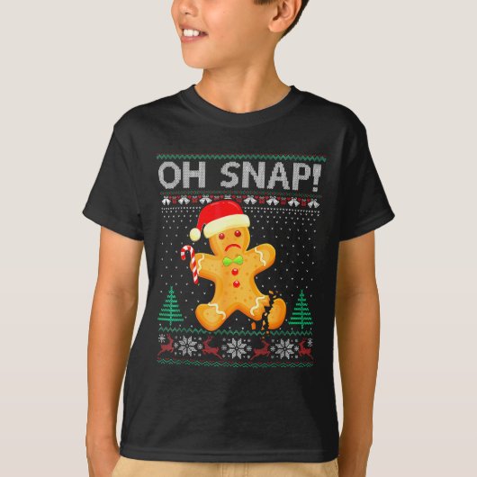 Funny Gingerbread Man Oh Snap Christmas Ugly Xmas  T-shirt (Voorkant)