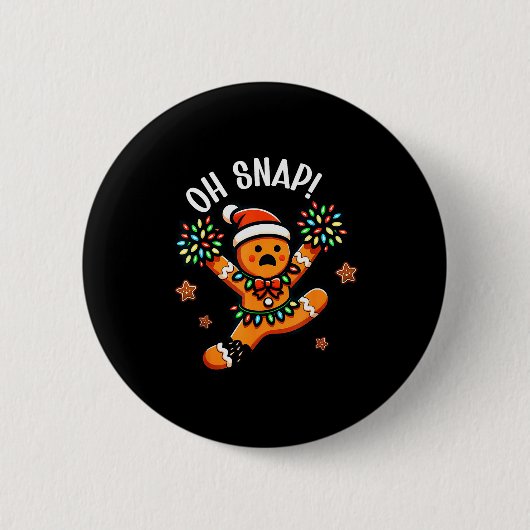 Funny Gingerbread Man Pajamas & Pjs Xmas Holid Ronde Button 5,7 Cm (Voorkant)