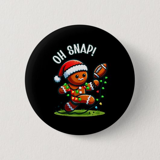 Funny Gingerbread Man Pajamas &amp; Pjs Xmas Holid Ronde Button 5,7 Cm (Voorkant)