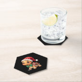 Funny Gingerbread Man Turtle Christmas Womens Mens Kartonnen Onderzetters (Insitu)