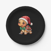 Funny Gingerbread Man Turtle Christmas Womens Mens Papieren Bordje (Voorkant)