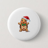 Funny Gingerbread Man Turtle Christmas Womens Mens Ronde Button 5,7 Cm (Voorkant)