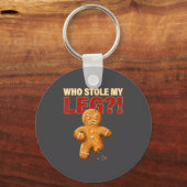 Funny Gingerbread Pun Cookies Who Stole My Leg Coo Sleutelhanger (Voorkant)