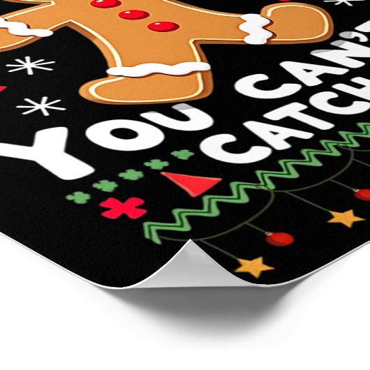 Funny Gingerbread Running Team Ugly Christmas Swea Poster (Hoek)