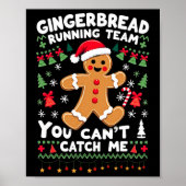 Funny Gingerbread Running Team Ugly Christmas Swea Poster (Voorkant)