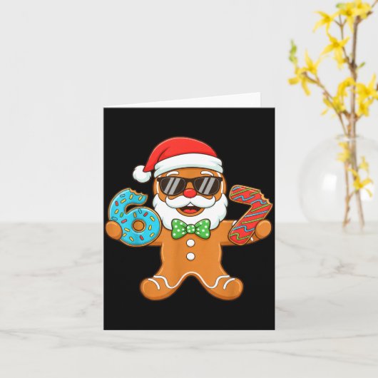 Funny Gingerbread Six Seven 67 Christmas Ice Cream Kaart (Gele Bloem)