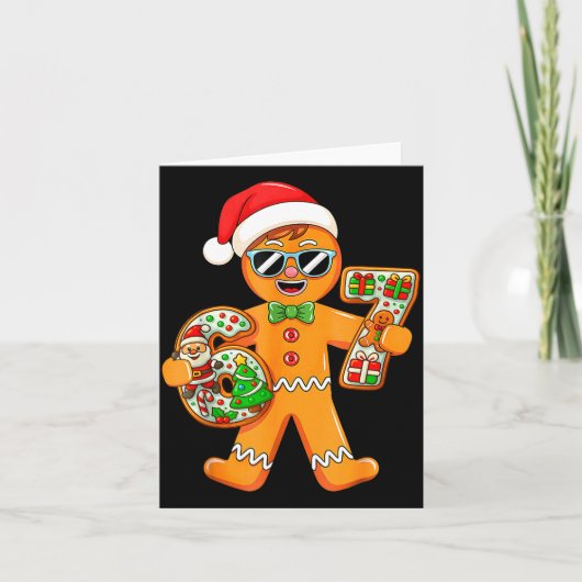 Funny Gingerbread Six Seven 67 Gingerbread Man Xma Kaart (Voorkant)