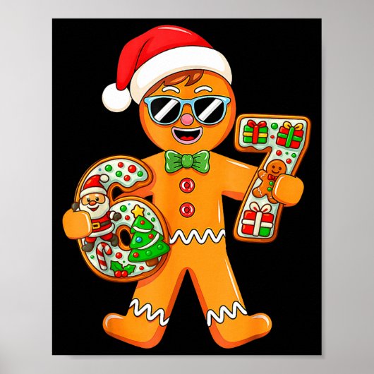 Funny Gingerbread Six Seven 67 Gingerbread Man Xma Poster (Voorkant)