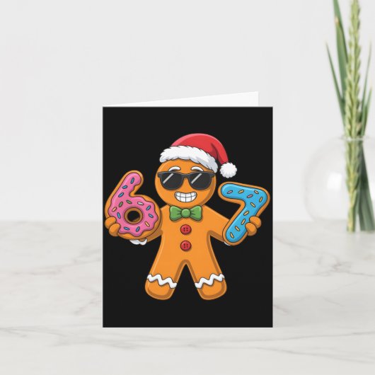 Funny Gingerbread Six Seven 67 Ice Cream Christmas Kaart (Voorkant)